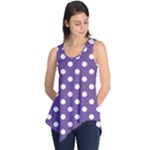 Polka Dots - White on Dark Lavender Violet Sleeveless Tunic