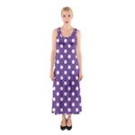 Polka Dots - White on Dark Lavender Violet Full Print Maxi Dress