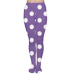 Polka Dots - White on Dark Lavender Violet Women s Tights