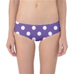 Polka Dots - White on Dark Lavender Violet Classic Bikini Bottoms