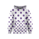 Polka Dots - Dark Lavender Violet on White Kid s Pullover Hoodie