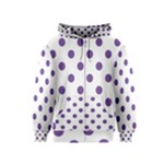 Polka Dots - Dark Lavender Violet on White Kid s Zipper Hoodie