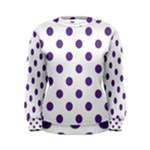 Polka Dots - Dark Lavender Violet on White Women s Sweatshirt