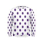 Polka Dots - Dark Lavender Violet on White Kid s Sweatshirt