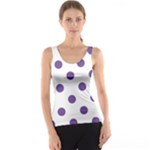 Polka Dots - Dark Lavender Violet on White Tank Top