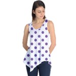 Polka Dots - Dark Lavender Violet on White Sleeveless Tunic