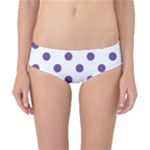 Polka Dots - Dark Lavender Violet on White Classic Bikini Bottoms