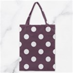 Polka Dots - White on Eggplant Violet Classic Tote Bag