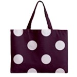 Polka Dots - White on Eggplant Violet Zipper Mini Tote Bag