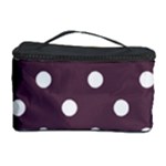 Polka Dots - White on Eggplant Violet Cosmetic Storage Case