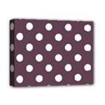 Polka Dots - White on Eggplant Violet Deluxe Canvas 14  x 11  (Stretched)