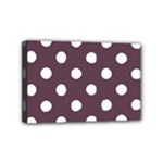 Polka Dots - White on Eggplant Violet Mini Canvas 6  x 4  (Stretched)