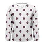 Polka Dots - Eggplant Violet on White Men s Long Sleeve T-shirt