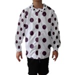 Polka Dots - Eggplant Violet on White Hooded Wind Breaker (Kids)