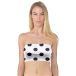 Polka Dots - Dark Purple on White Bandeau Top