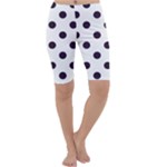 Polka Dots - Dark Purple on White Cropped Leggings