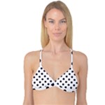 Polka Dots - Dark Purple on White Reversible Tri Bikini Top