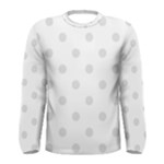 Polka Dots - Platinum Gray on White Men s Long Sleeve T-shirt