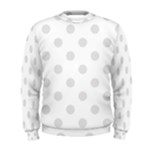 Polka Dots - Platinum Gray on White Men s Sweatshirt