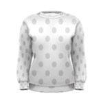 Polka Dots - Platinum Gray on White Women s Sweatshirt