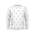 Polka Dots - Platinum Gray on White Kid s Sweatshirt