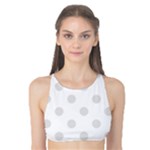 Polka Dots - Platinum Gray on White Tank Bikini Top