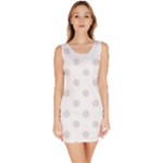 Polka Dots - Platinum Gray on White Bodycon Dress