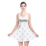 Polka Dots - Platinum Gray on White Reversible Skater Dress