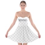 Polka Dots - Platinum Gray on White Strapless Bra Top Dress