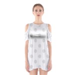 Polka Dots - Platinum Gray on White Women s Cutout Shoulder Dress