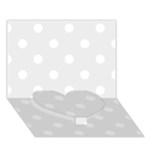 Polka Dots - White on Pale Gray Heart Bottom 3D Greeting Card (7x5)