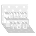 Polka Dots - White on Pale Gray THANK YOU 3D Greeting Card (7x5)