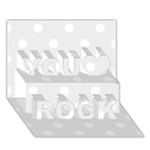 Polka Dots - White on Pale Gray You Rock 3D Greeting Card (7x5)