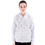 Polka Dots - Pale Gray on White Women s Zipper Hoodie