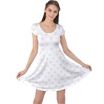 Polka Dots - Pale Gray on White Cap Sleeve Dress