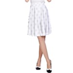 Polka Dots - Pale Gray on White A-Line Skirt