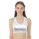 Polka Dots - Pale Gray on White Women s Sports Bra with Border