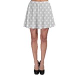 Polka Dots - White on Gainsboro Gray Skater Skirt