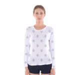 Polka Dots - Gainsboro Gray on White Women s Long Sleeve T-shirt