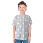 Polka Dots - White on Light Gray Kid s Cotton Tee