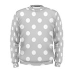 Polka Dots - White on Light Gray Men s Sweatshirt