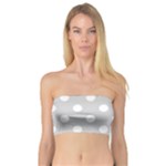 Polka Dots - White on Light Gray Bandeau Top