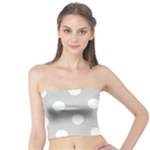 Polka Dots - White on Light Gray Tube Top