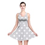 Polka Dots - White on Light Gray Reversible Skater Dress