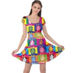 pop art donald trump  Cap Sleeve Dress