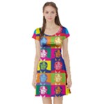 pop art donald trump  Short Sleeve Skater Dress