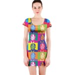 pop art donald trump  Short Sleeve Bodycon Dress