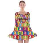 pop art donald trump  Long Sleeve Skater Dress