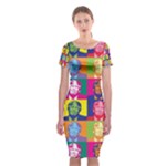 pop art donald trump  Classic Short Sleeve Midi Dress