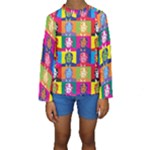 pop art donald trump  Kid s Long Sleeve Swimwear